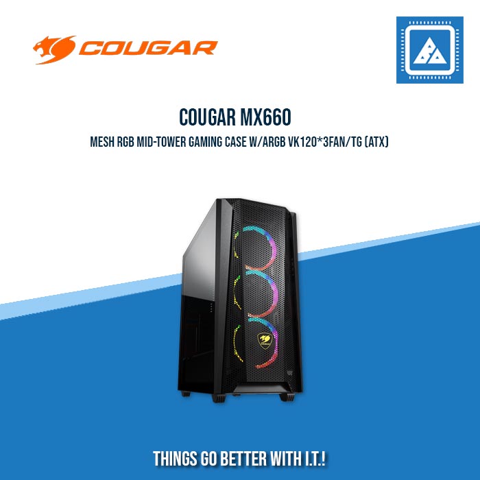 COUGAR MX660 MESH RGB / MID-TOWER / ARGB VK120*3FAN / TEMPERED GLASS COUGAR MX660 MESH RGB / MID-TOWER / ARGB VK120*3FAN / TEMPERED GLASS